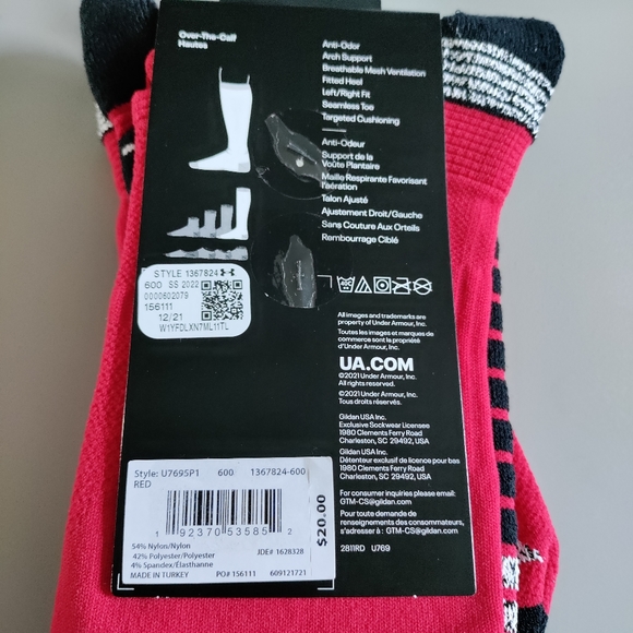 Under Armour OTC soccer Over the calf performance sport athletic sock red Medium - Picture 8 of 11